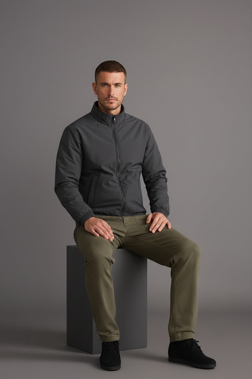 Men Graphite Lightweight Bomber Jacket