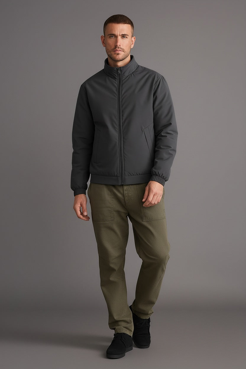 Men Graphite Lightweight Bomber Jacket