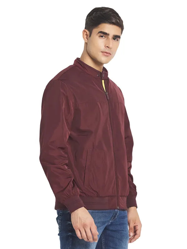 Mettle Men Maroon Bomber Jacket