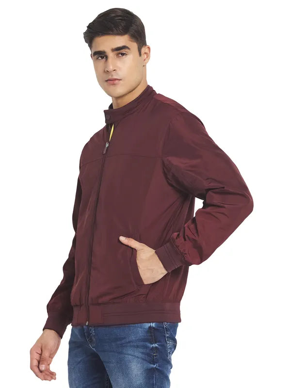 Mettle Men Maroon Bomber Jacket