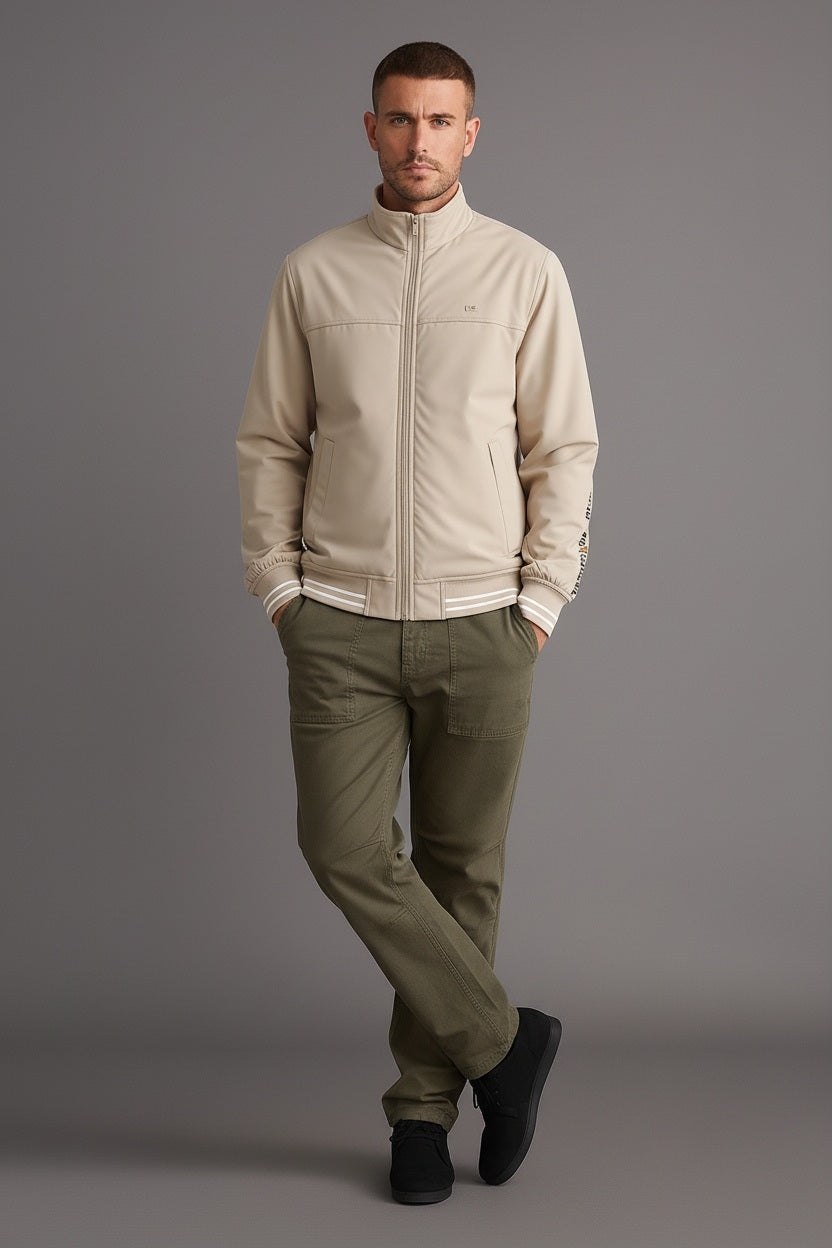 Men Stone Lightweight Bomber Jacket