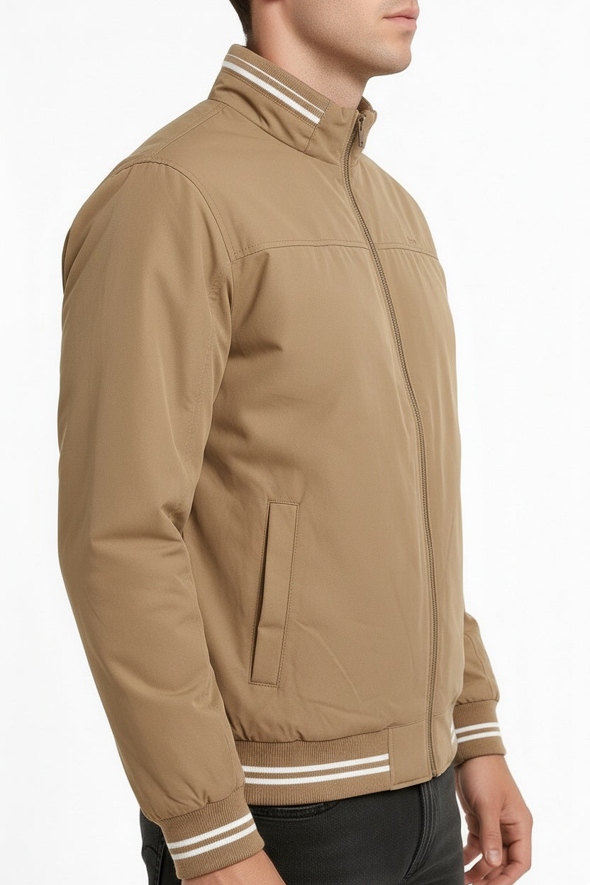 Men Tan Bomber Jacket