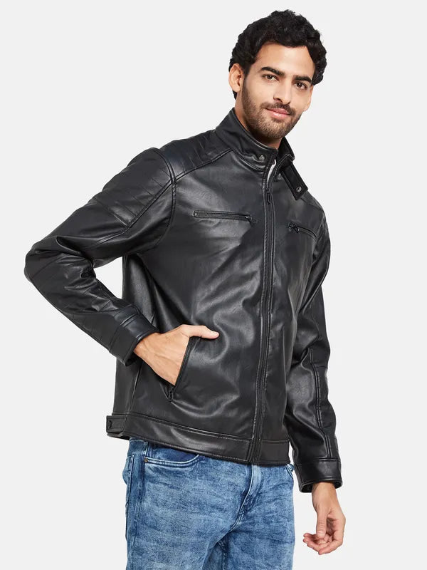 Mettle Men Black Woven Jacket