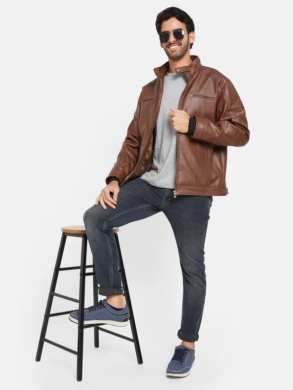 Mettle Men Brown Woven Jacket