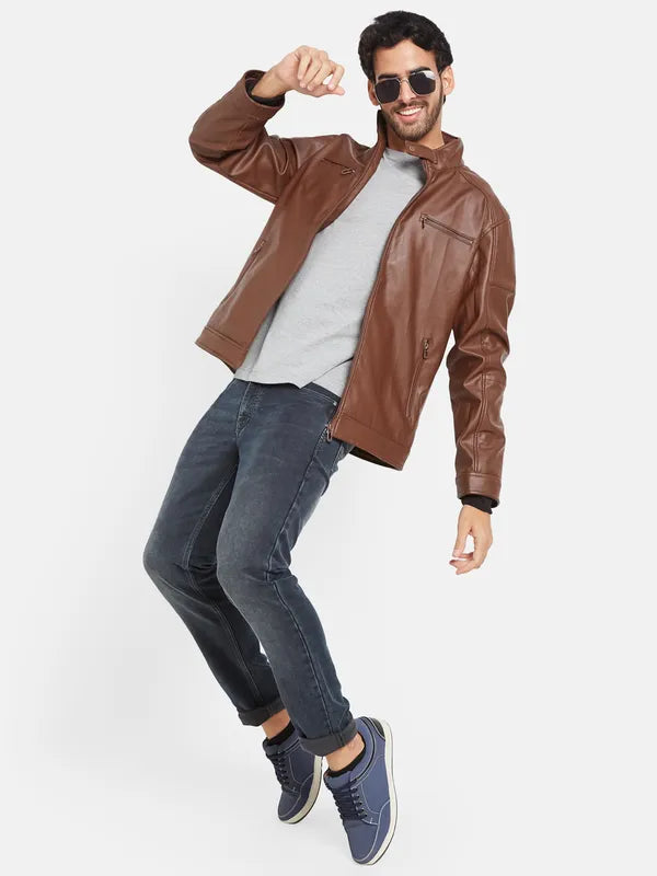 Mettle Men Brown Woven Jacket