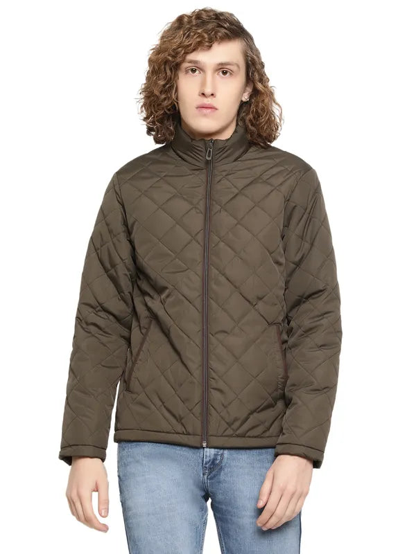 Mettle Men Olive Green Quilted Jacket