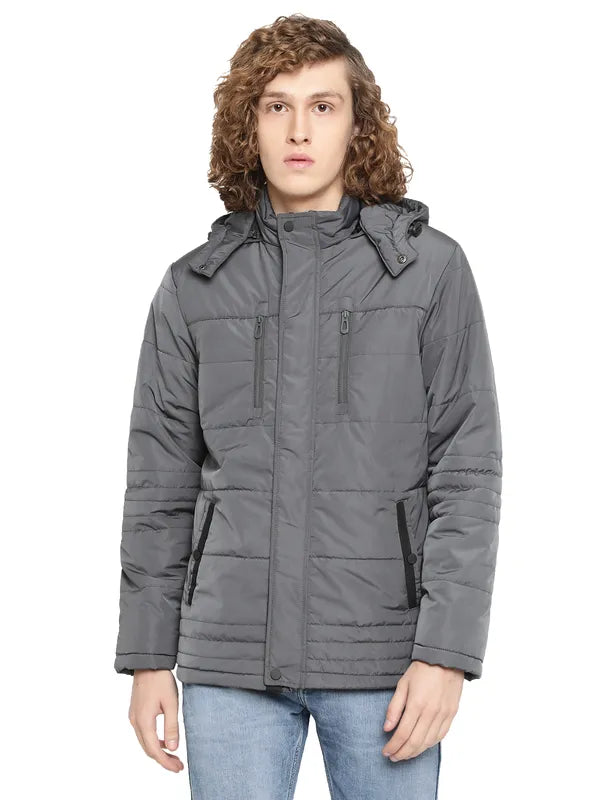 Mettle Men Grey Polyester Padded Jacket