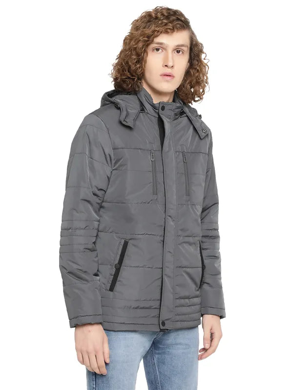 Mettle Men Grey Polyester Padded Jacket