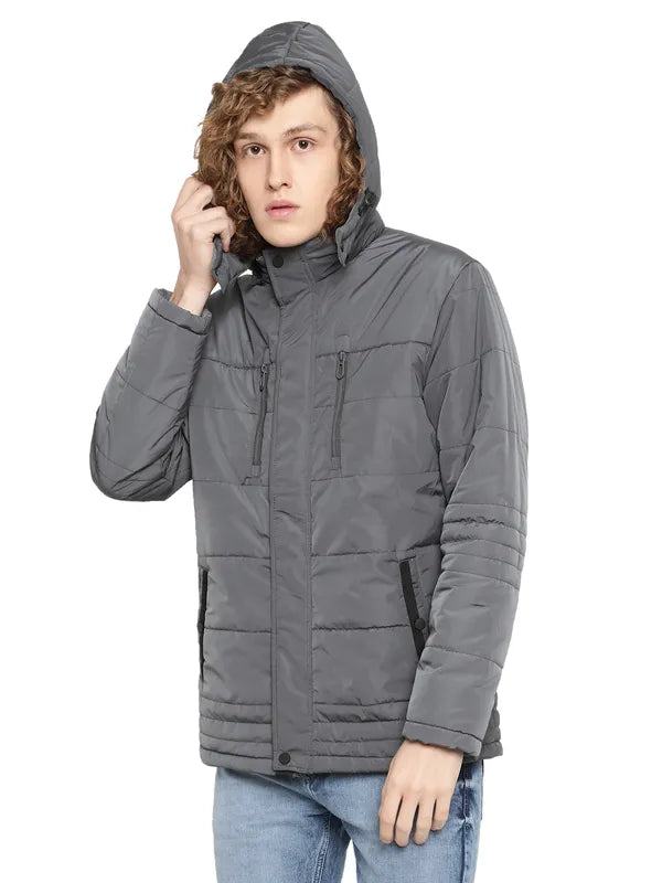 Mettle Men Grey Polyester Padded Jacket