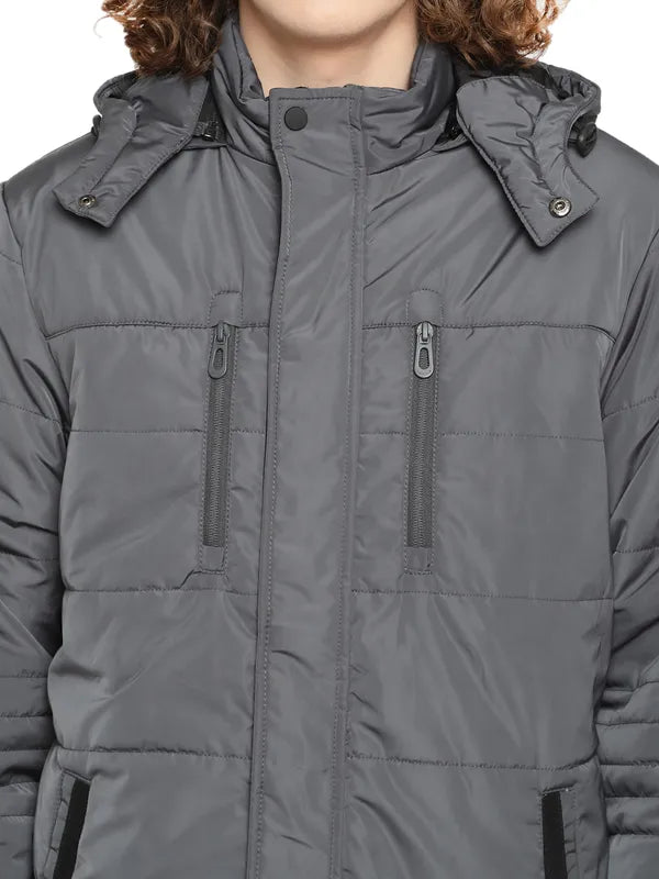 Mettle Men Grey Polyester Padded Jacket