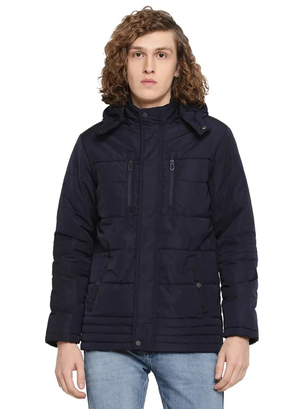 Mettle Men Navy Blue Polyester Padded Jacket