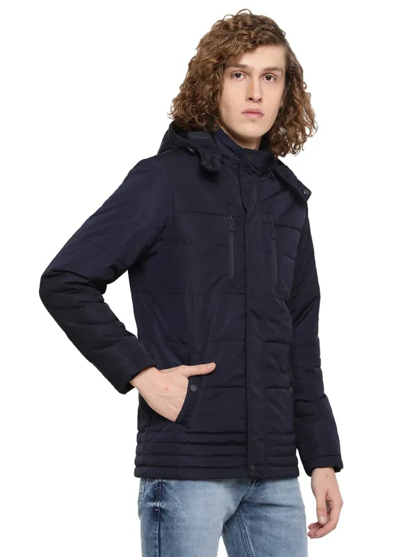 Mettle Men Navy Blue Polyester Padded Jacket