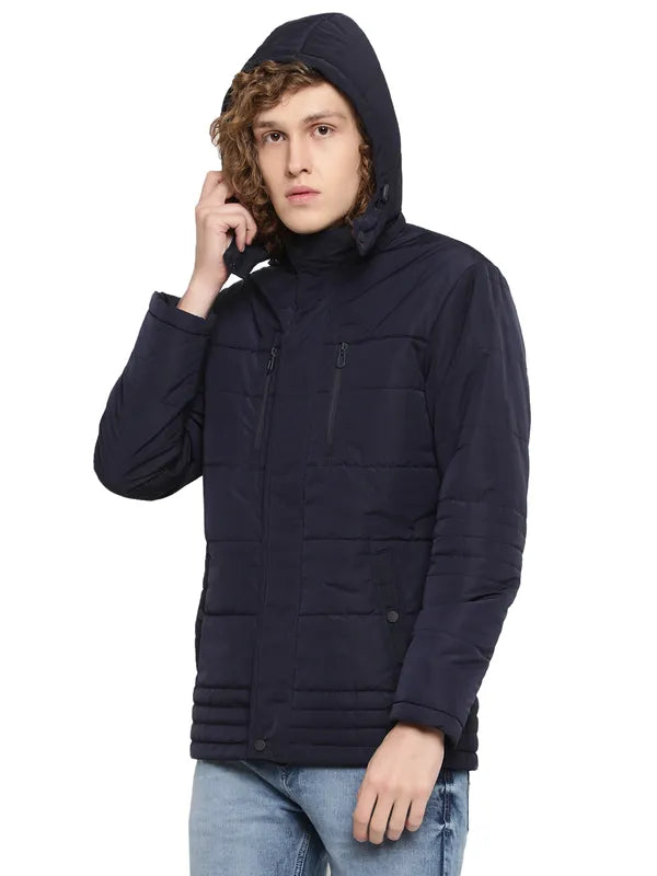 Mettle Men Navy Blue Polyester Padded Jacket