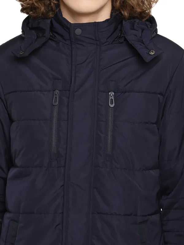 Mettle Men Navy Blue Polyester Padded Jacket