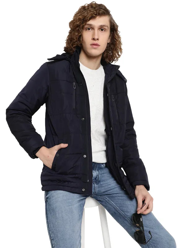 Mettle Men Navy Blue Polyester Padded Jacket