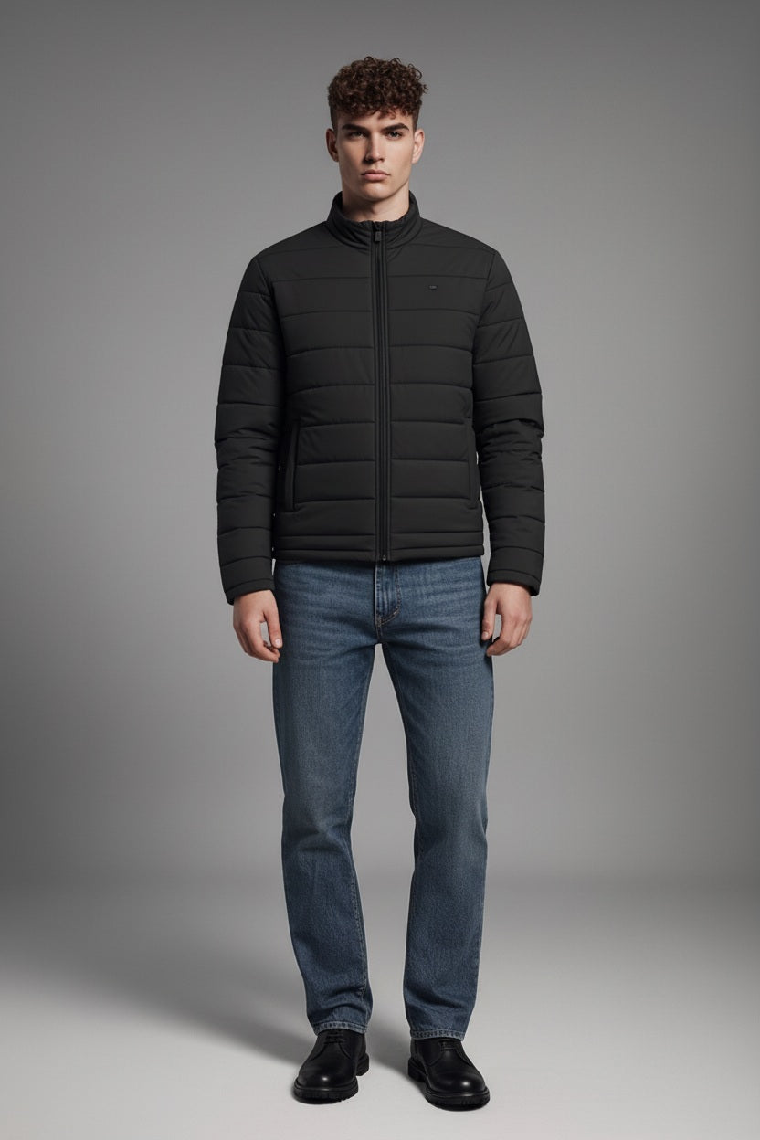 Men Black Reversible Puffer Jacket