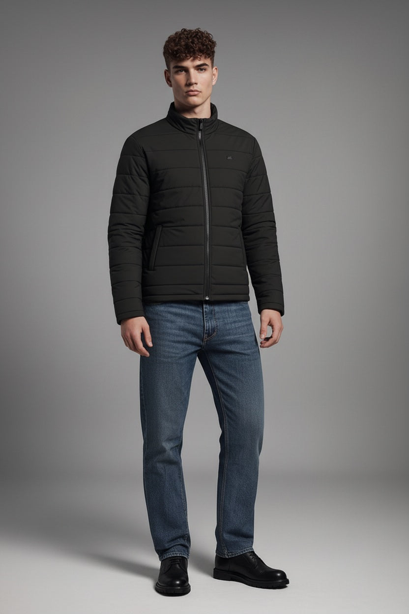 Men Black Reversible Puffer Jacket