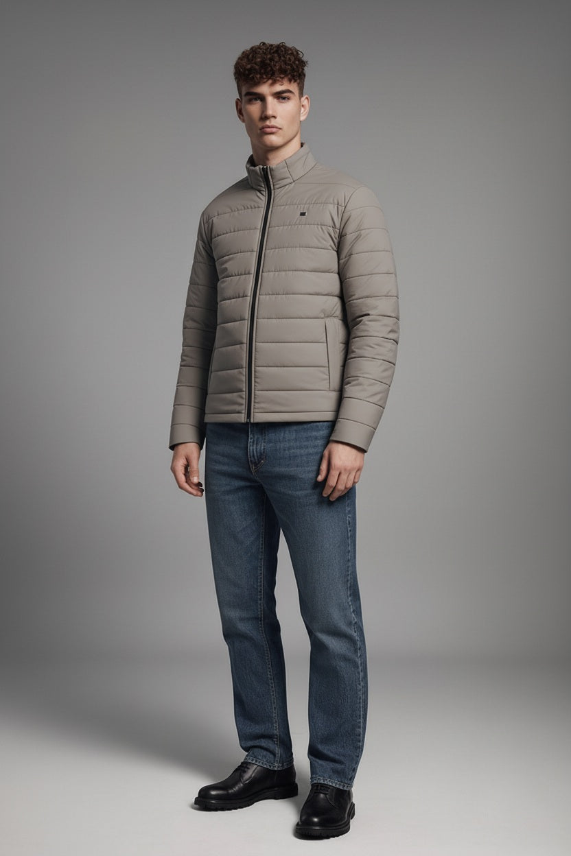Men Black Reversible Puffer Jacket