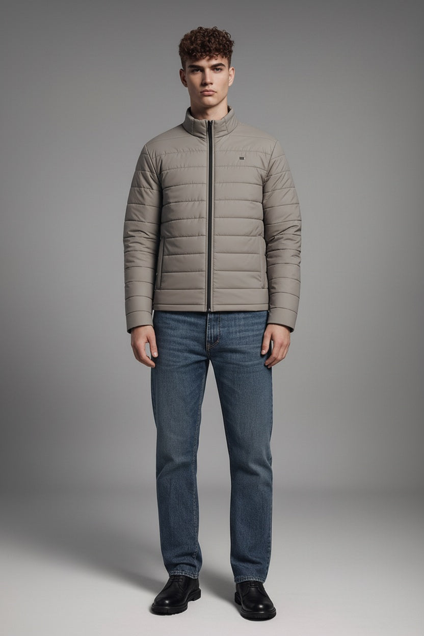 Men Black Reversible Puffer Jacket