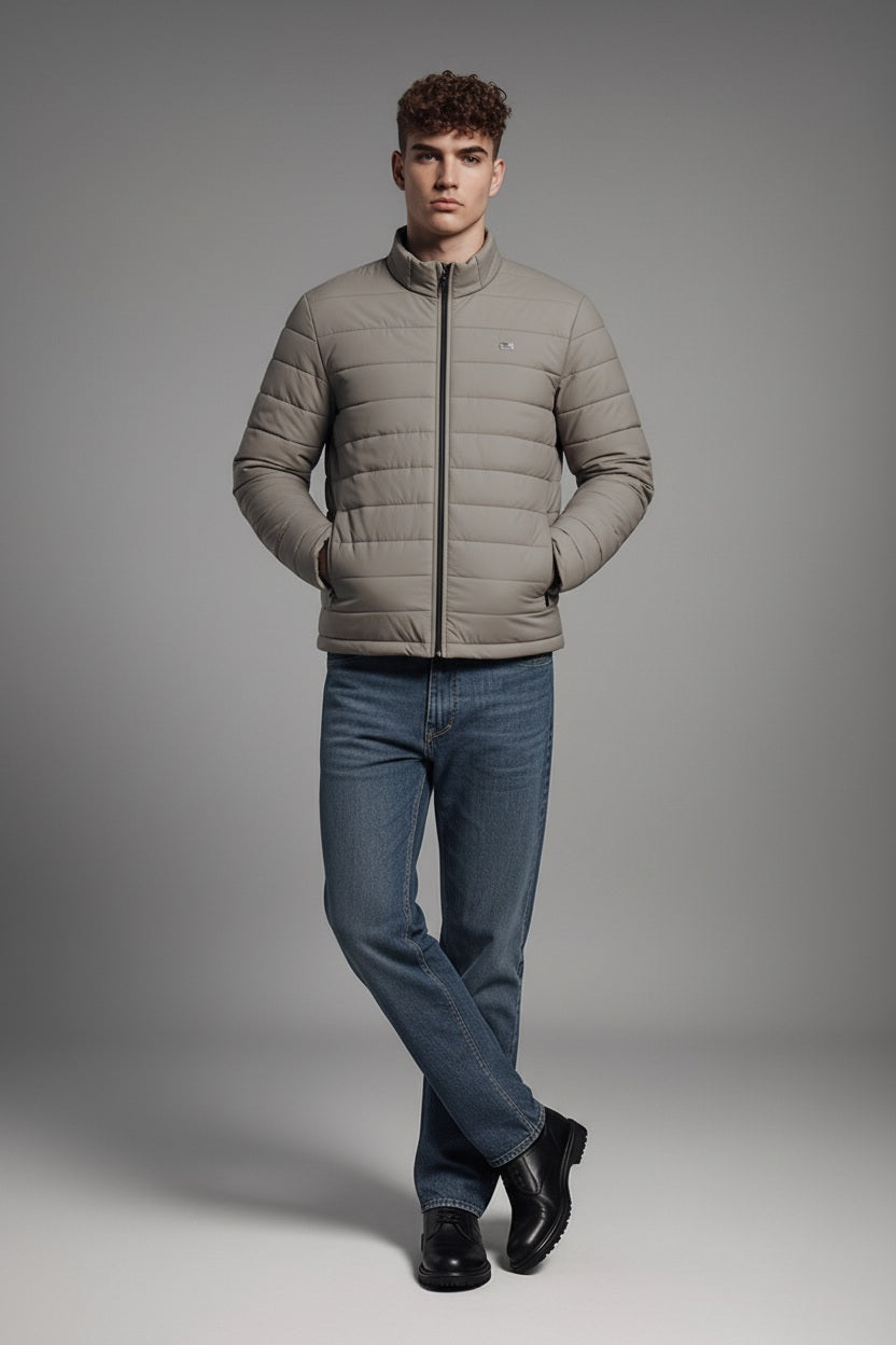 Men Black Lightweight Puffer Jacket