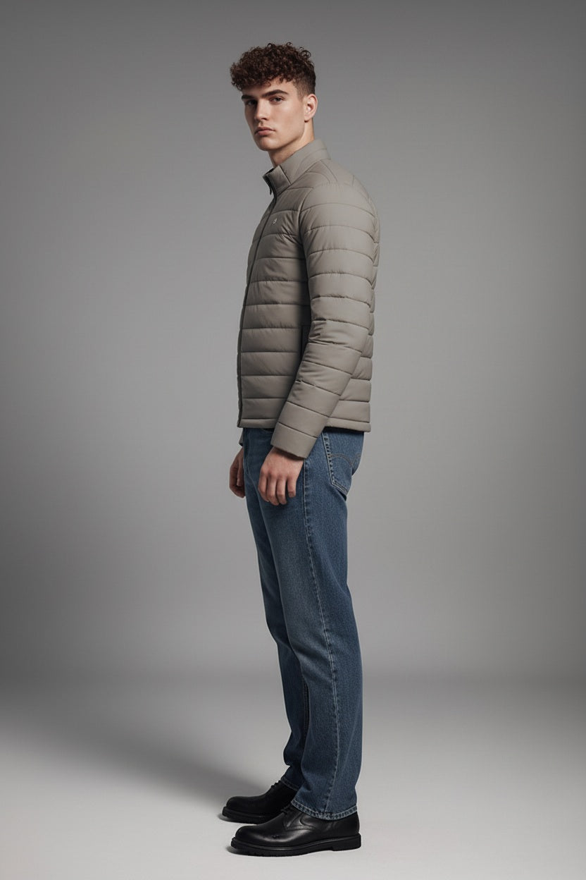 Men Black Lightweight Puffer Jacket