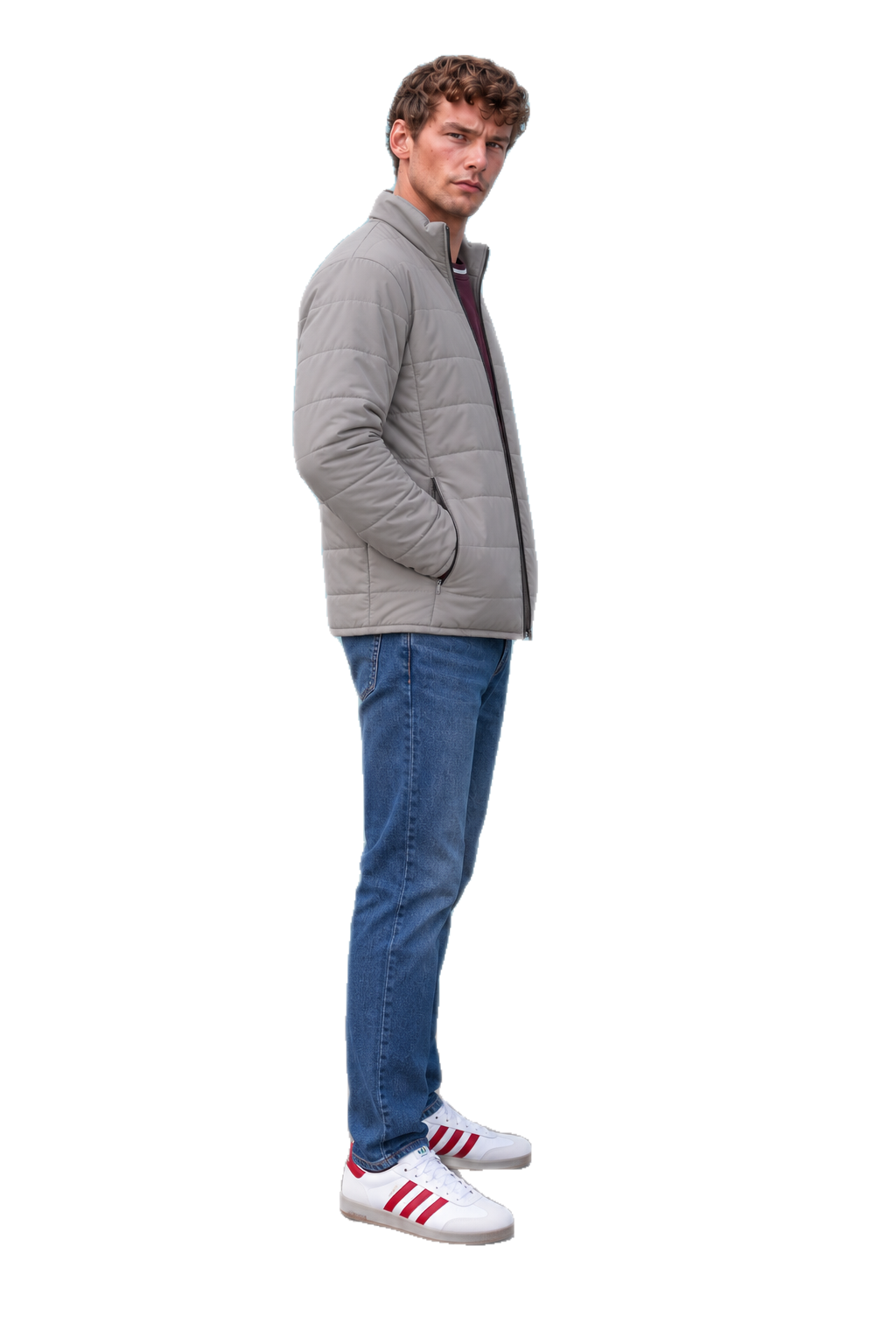 Men’s Nylon Reversible Puffer Jacket – Coffee & Mud Regular Fit Full-Zip Winter Jacket