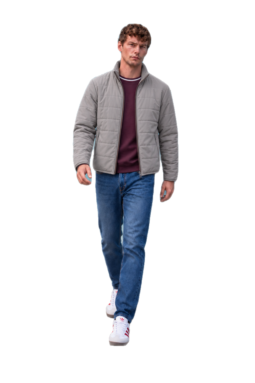 Men’s Nylon Reversible Puffer Jacket – Coffee & Mud Regular Fit Full-Zip Winter Jacket