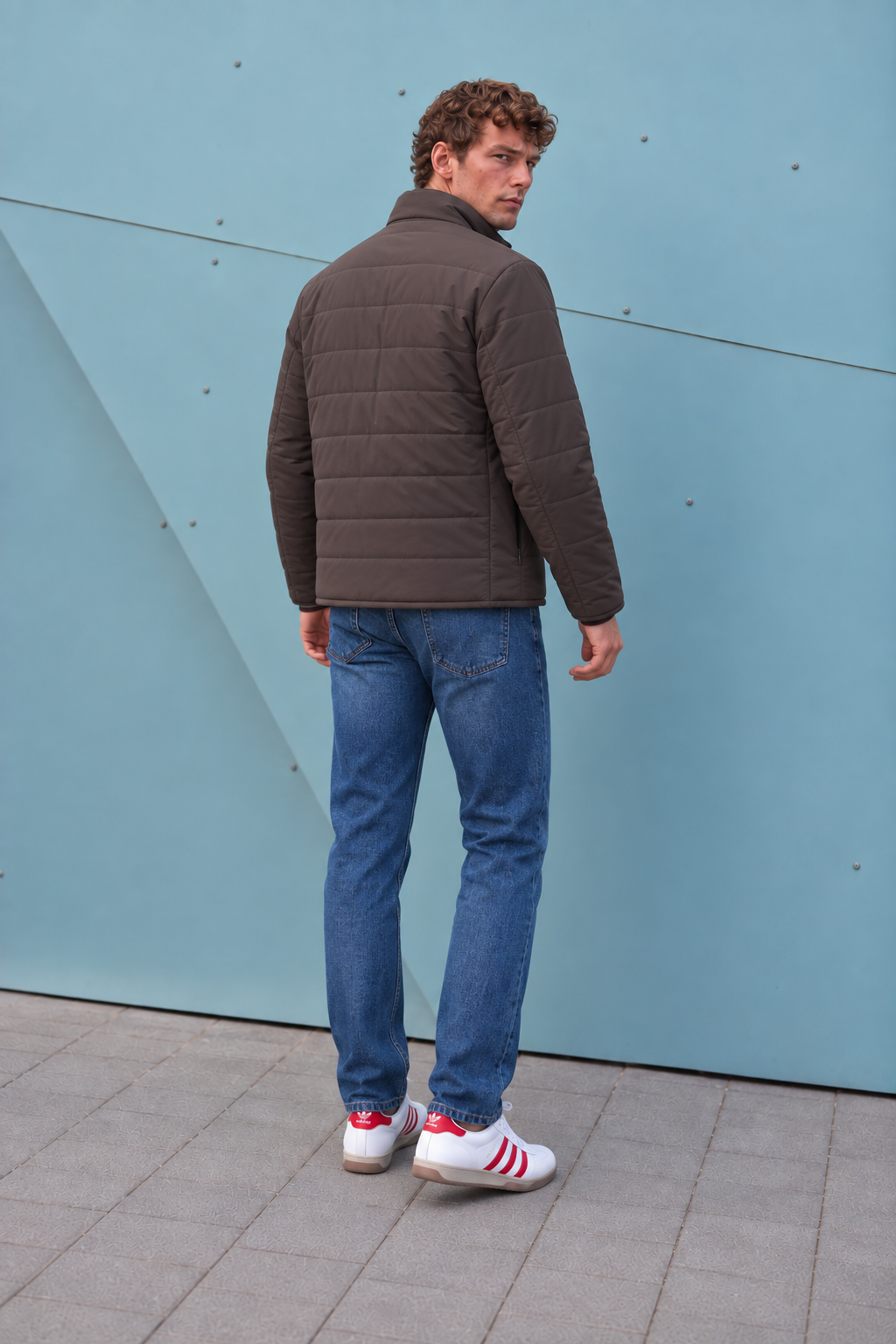Men’s Nylon Reversible Puffer Jacket – Coffee & Mud Regular Fit Full-Zip Winter Jacket
