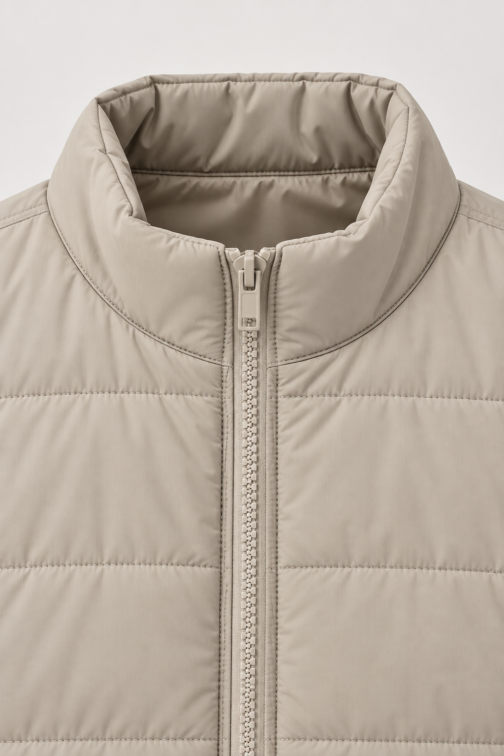 Men’s Nylon Reversible Puffer Jacket – Mastic & Sand Regular Fit Full-Zip Winter Jacket