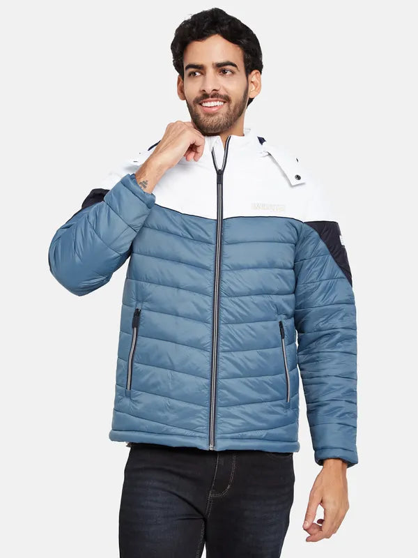 Mettle Men Blue Colourblocked Woven Jacket