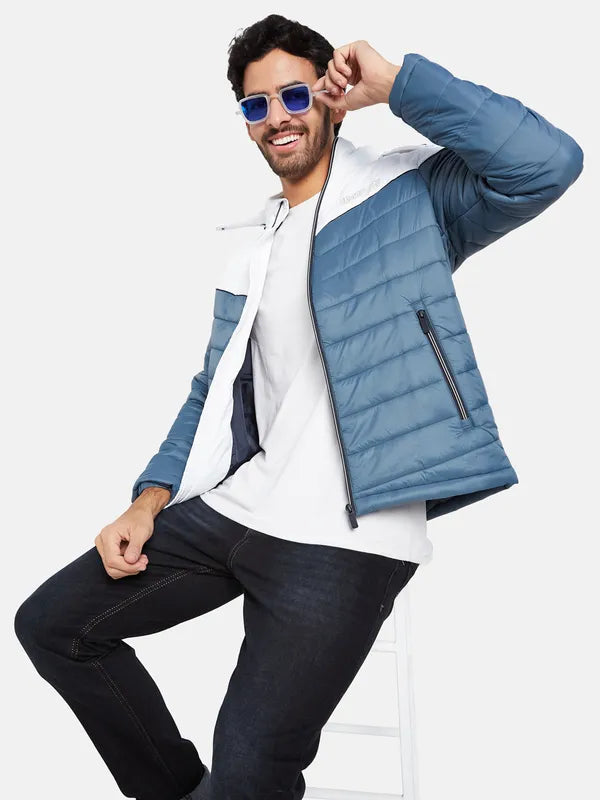 Mettle Men Blue Colourblocked Woven Jacket