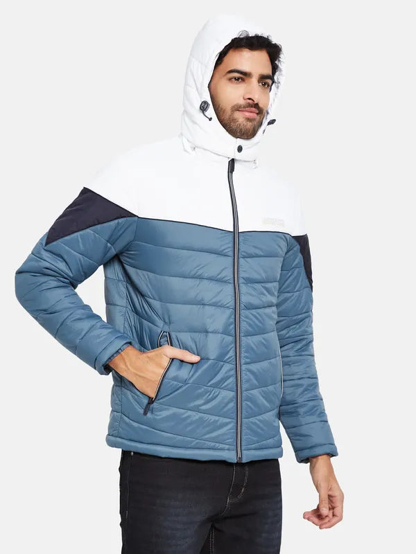 Mettle Men Blue Colourblocked Woven Jacket