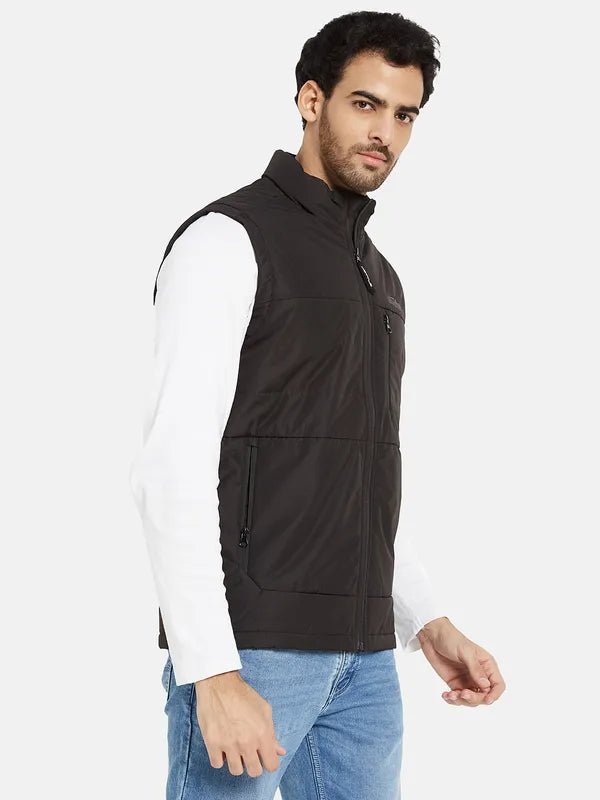 Mettle Men Black Checked Padded Jacket