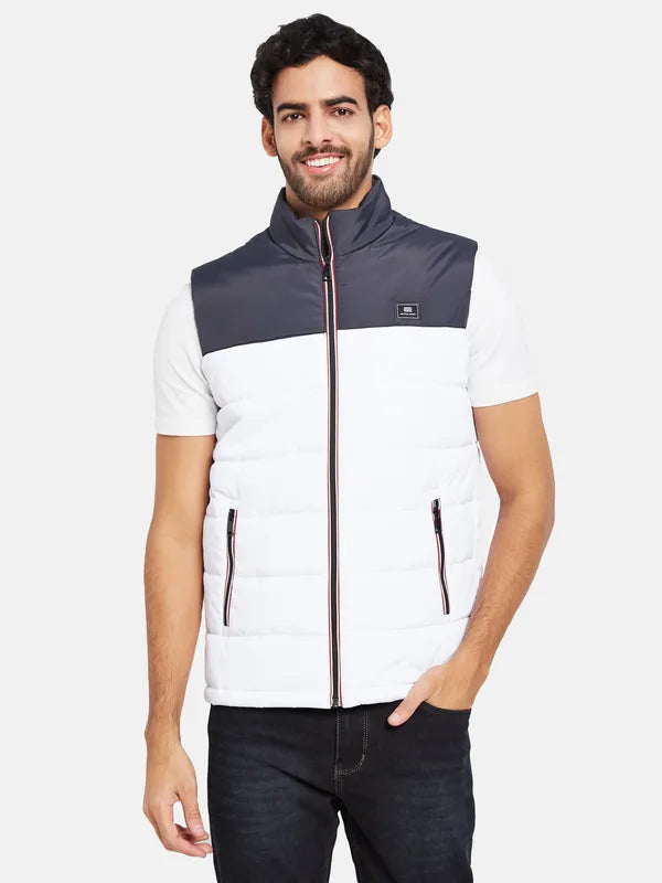 Mettle Men White Colourblocked Woven Jacket