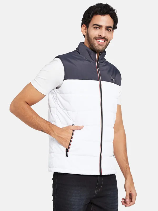 Mettle Men White Colourblocked Woven Jacket