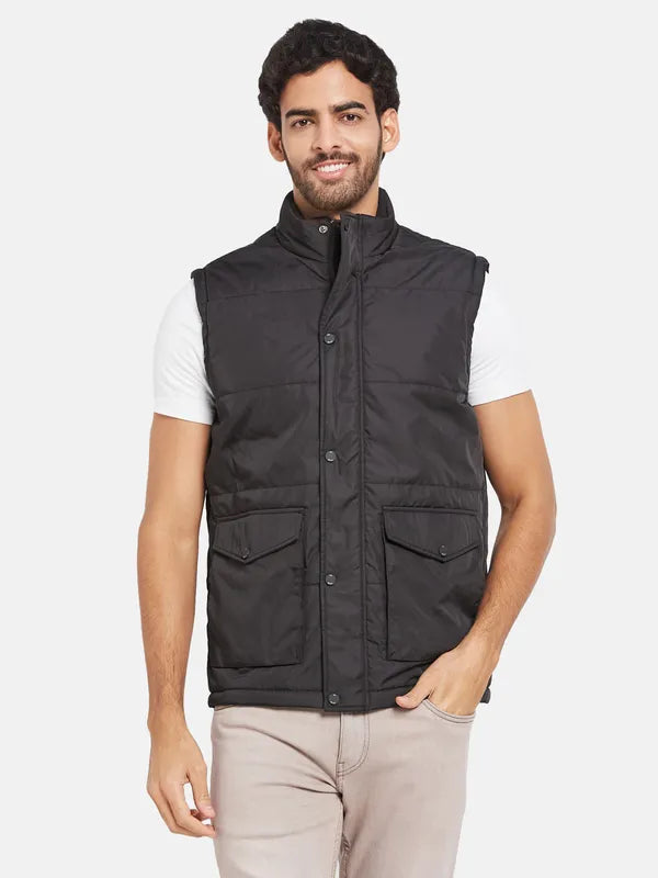 Mettle Men Black Woven Jacket