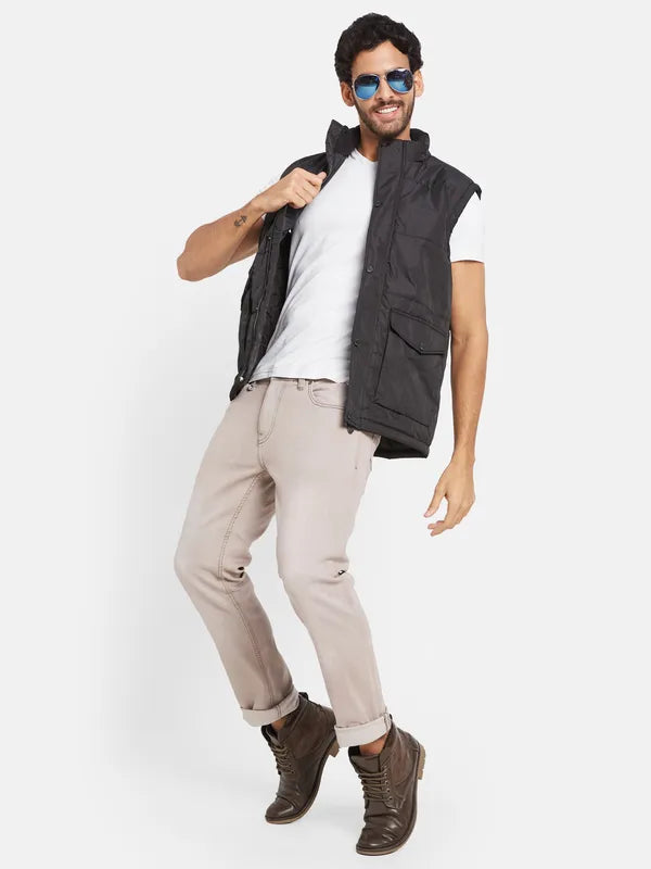 Mettle Men Black Woven Jacket