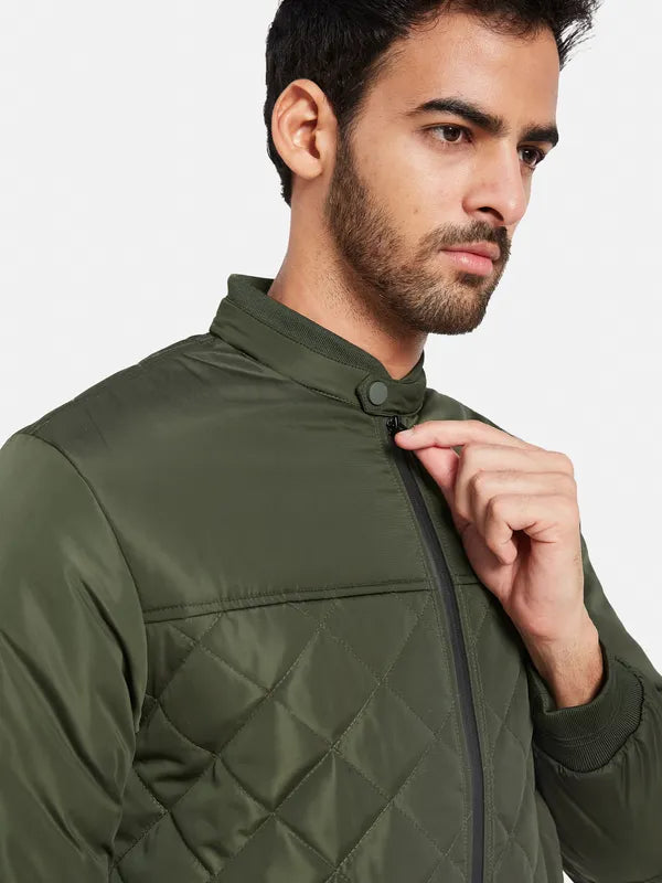 Mettle Men Olive Green Longline Open Front Jacket