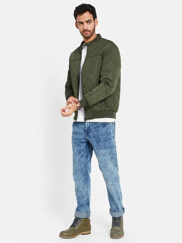 Mettle Men Olive Green Longline Open Front Jacket