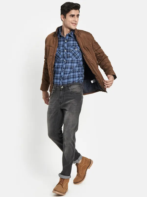 Men Brown Sporty Jacket