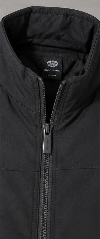 Men’s Black Regular Fit Woven Zip-Up Jacket