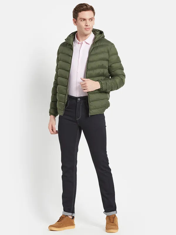 Men Olive Green Puffer Jacket