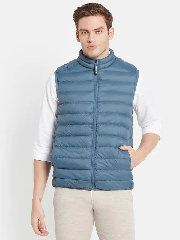 Men Blue Puffer Jacket