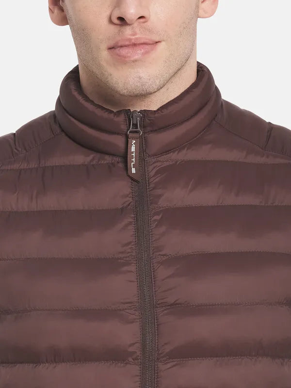 Men Maroon Puffer Jacket