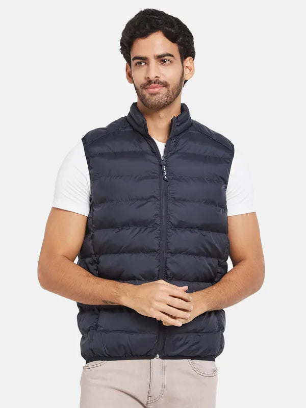 Mettle Men Navy Blue Woven Jacket