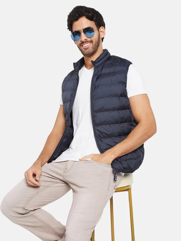 Mettle Men Navy Blue Woven Jacket