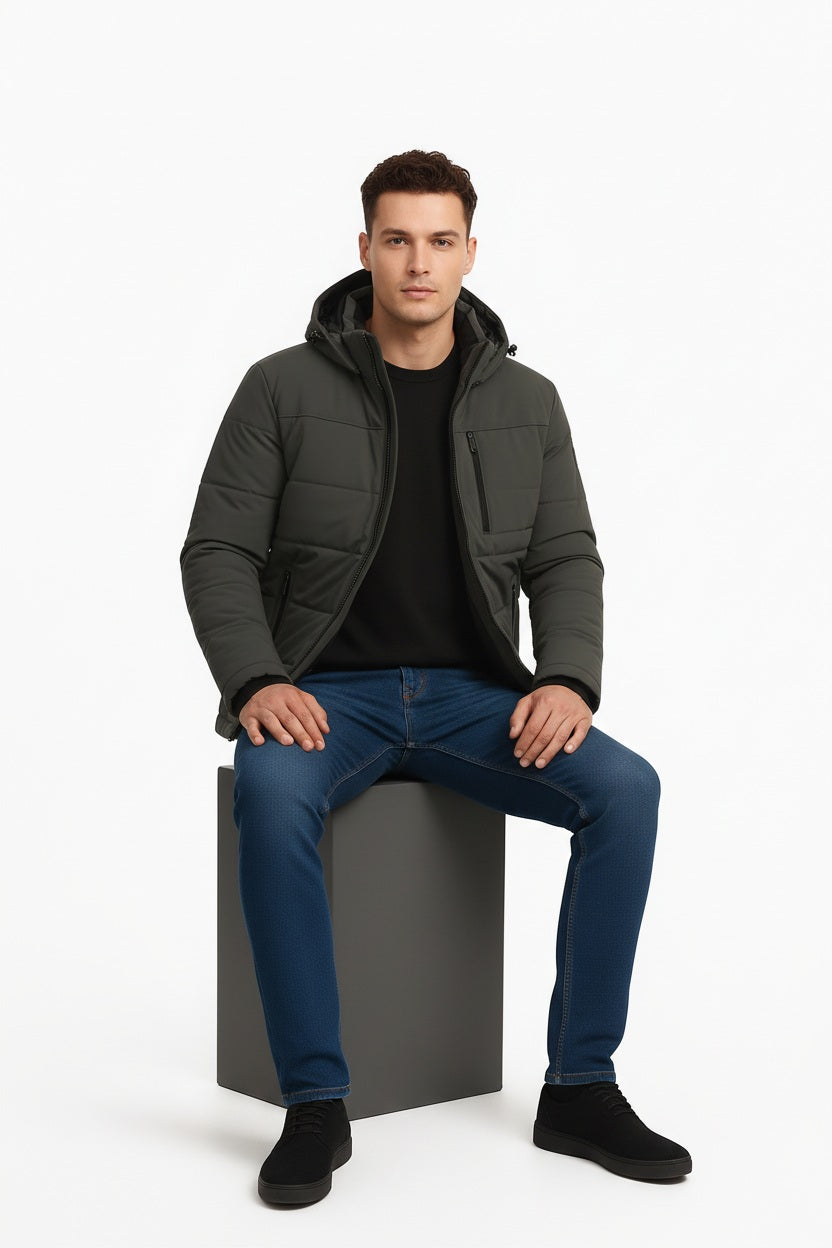 Men Graphite Lightweight Puffer Jacket