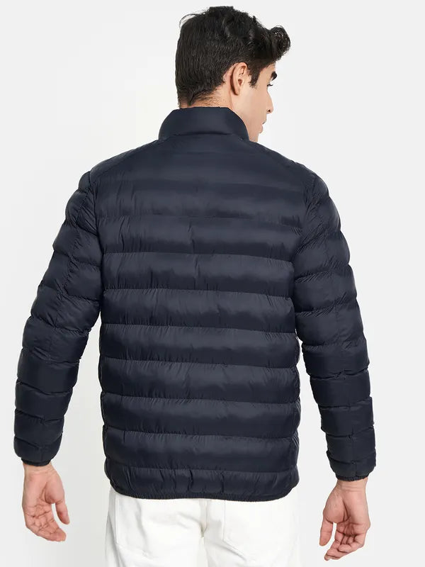 Men Navy Blue Puffer Jacket