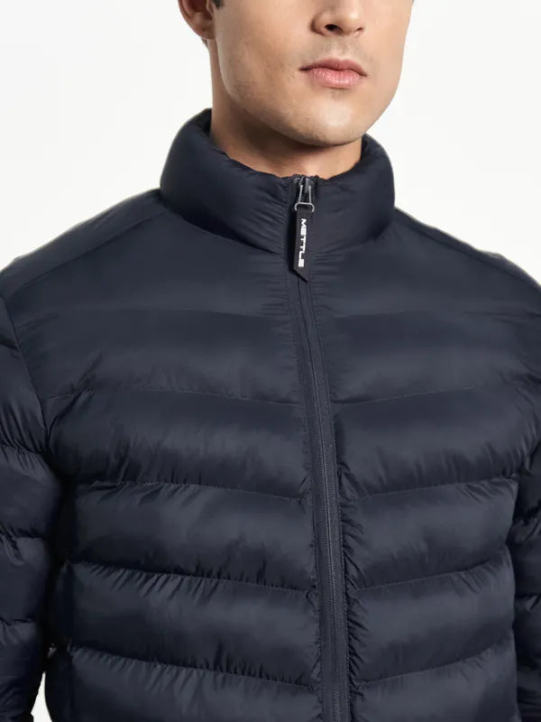 Men Navy Blue Puffer Jacket