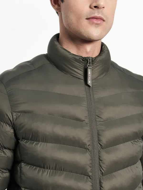 Men Olive Green Puffer Jacket